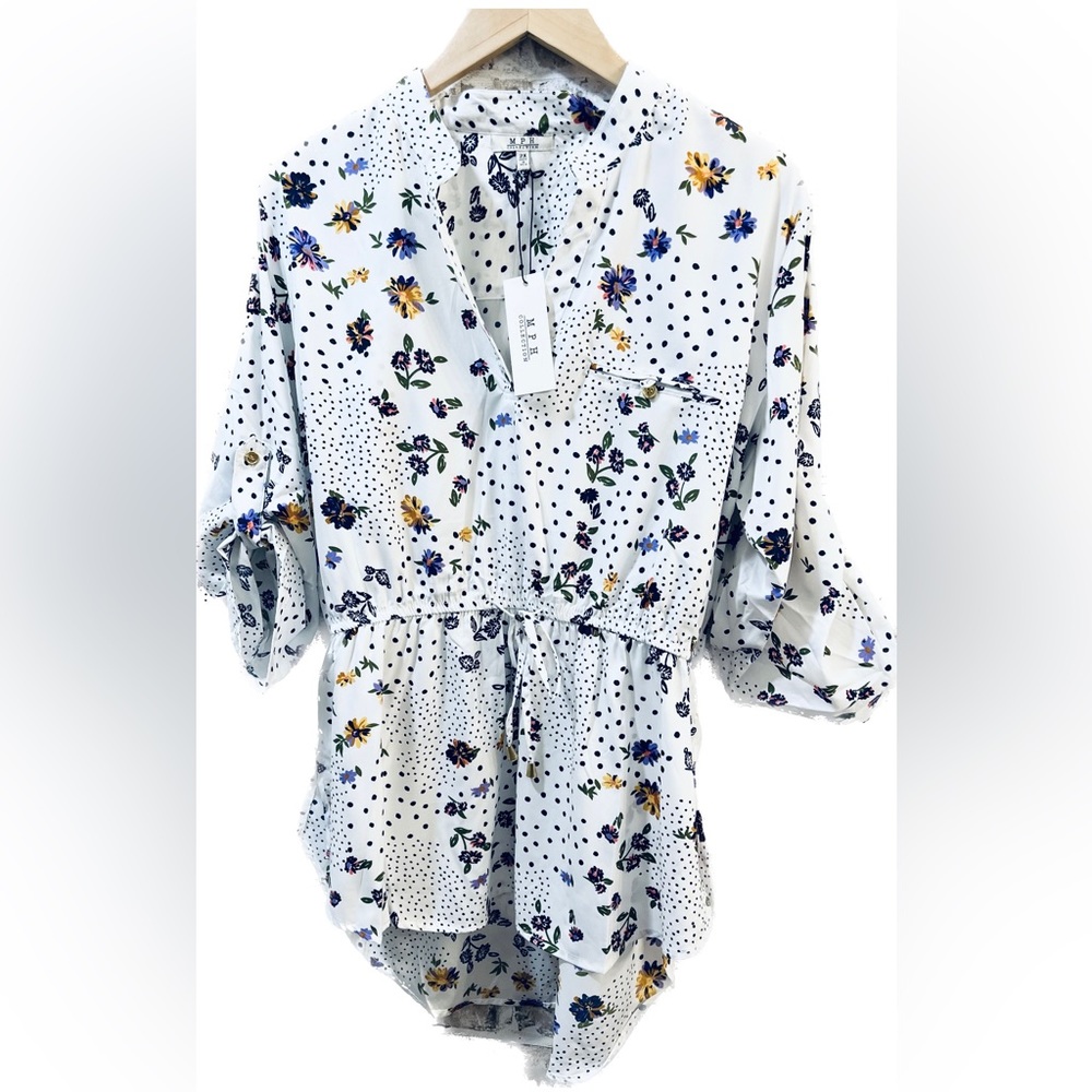 NWT MPH Collection size 2X, tunic, Flowy blouse, trendy floral